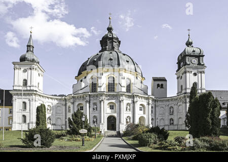 Deutschland, Bayern, Oberammergau, Kloster Ettal, Klosterkirche, Sommer, Oberbayern, Werdenfelser, Ammergebirge, Klosteranlage, Benediktinerabtei, Kirch Stockfoto