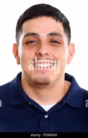 Gesicht der Jungen glücklich Hispanic Mann lächelnd Stockfoto