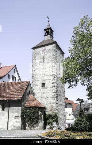 Deutschland, Bodensee, Europa, Oew Barockstrasse, Stadt, Sehenswuerdigkeit, Tourismus, Bayern, Schwaben, Lindau, Peterskirche, Schrannenp Stockfoto