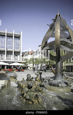 Deutschland, Bodensee, Europa, Oew Barockstrasse, Stadt, Sehenswuerdigkeit, Tourismus, Baden-Württemberg, Friedrichshafen, Stadtansicht, Stockfoto