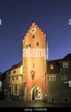 Deutschland, Bodensee, Europa, Oew Barockstrasse, Stadt, Sehenswuerdigkeit, Tourismus, Meersburg, Obertor, Baden-Wuerttemberg, Fremdenver Stockfoto
