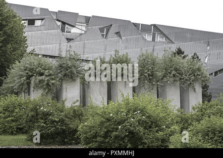 Deutschland, Berlin, Europa, Hauptstadt, Stadt, Sehenswuerdigkeit, juedisches Museum, Daniel Libeskind, Judentum, Neubau, Altbau, Schild, Illustr., Stockfoto