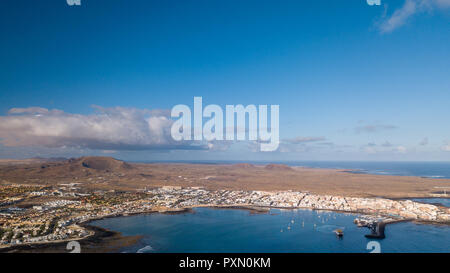 Luftbild der Bucht von Corralejo, Fuerteventura - Kanarische Inseln Stockfoto