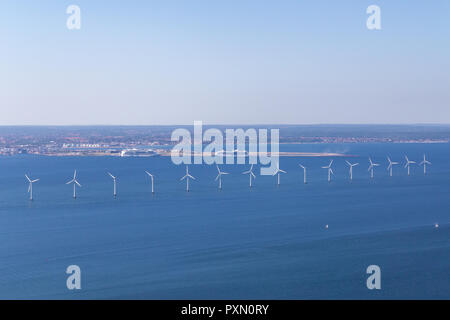 Offshore-windenergie-Anlagen in Kopenhagen, Dänemark. Stockfoto