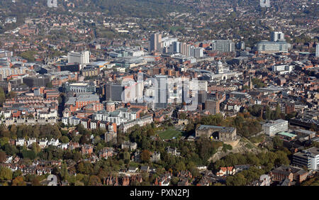 Luftaufnahme von Nottingham City Centre Stockfoto