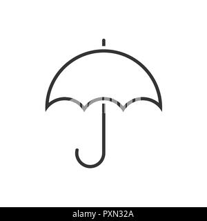 Regenschirm Symbol Leitung auf einem weißen Hintergrund. Vector Illustration Stock Vektor