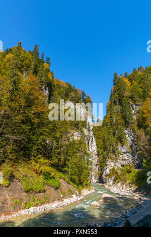 Am oberen Ende der Partnachklamm, Schlucht Partnachklamm, Creek Partnach, Garmisch-Partenkirchen, Oberbayern, Bayern, Deutschland Stockfoto