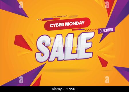 Cyber Monday abstrakte Verkauf Vector Illustration Hintergrund Stock Vektor