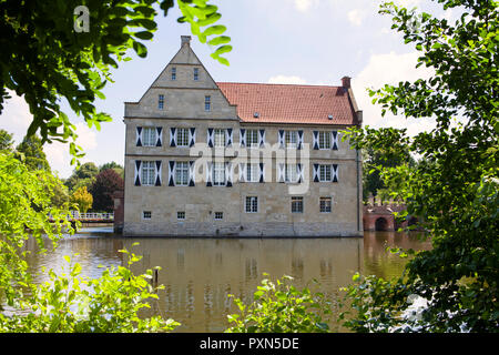 Burg Hülshoff, Havixbeck, Wasserburg, Nordrhein-Westfalen, Deutschland; Europa Stockfoto