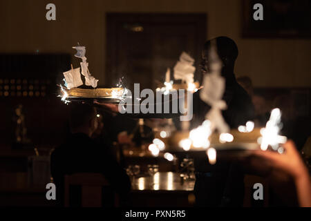 Schiffe der Linie bei Trafalgar Night Dinner Stockfoto