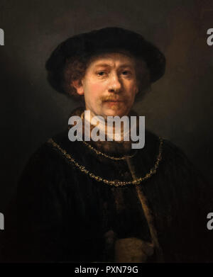 Rembrandt. Selbstbildnis von Rembrandt van Rijn (1606-1669), Öl auf Leinwand, 1642-3 Stockfoto