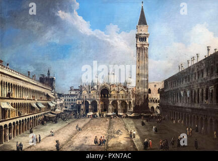 Die Piazza San Marco in Venedig von Canaletto (Giovanni Antonio Canal - 1697-1768), Öl auf Leinwand, c. 1723-4 Stockfoto