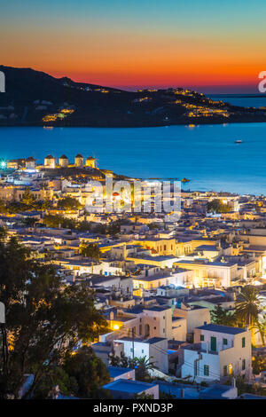 Chora (Mykonos Stadt), Mykonos, Kykladen, Griechenland Stockfoto