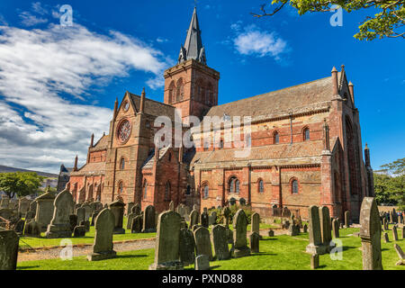 Die St. Magnus Kathedrale, Kirkwall, Festland, Orkney Inseln, Schottland, Großbritannien Stockfoto