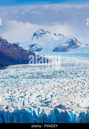 Der Gletscher Perito Moreno, Erhöhte Ansicht, Nationalpark Los Glaciares, Provinz Santa Cruz, Patagonien, Argentinien Stockfoto