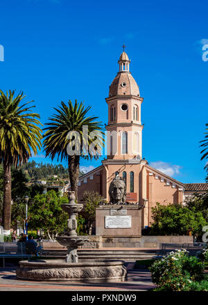 San Luis Kirche, Simon Bolivar Park, Otavalo, Provinz Imbabura, Ecuador Stockfoto