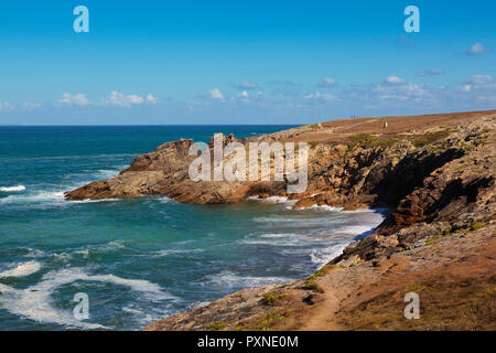 Frankreich, Bretagne, Morbihan, Cote Sauvage, Halbinsel Quiberon, Port Guibello Stockfoto