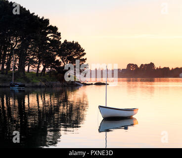 Frankreich, Bretagne, Morbihan, Belz, Etel Fluss, St. Cado, Bootsfahrt bei Sonnenuntergang Stockfoto