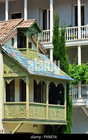 Traditionelle Häuser. Altstadt von Tiflis, Georgien. Kaukasus Stockfoto