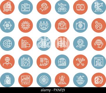 Global Business Icons Stock Vektor