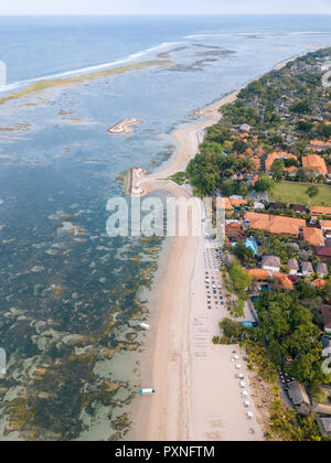 Indonesien, Bali, Luftaufnahme von Sanur Beach Stockfoto