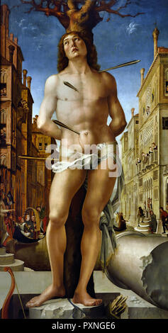 Saint Sebastian 1495-1500 durch Liberale da Verona 1445-1527/29 Italien, Italienisch. Stockfoto