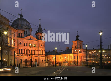 Kirche der Herabkunft des Heiligen Geistes auf dem Platz der Freiheit (Plac Wolnosci) in Lodz. Polen Stockfoto