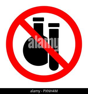 Chemische Stoffe, stop verboten Verbotsschild. Vector Illustration. Stock Vektor