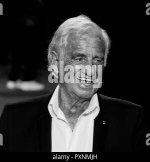 Lyon, Frankreich, 13. Oktober 2018: Die französischen Schauspieler Jean-Paul Belmondo ist gesehen, so wie er bei der Eröffnung der 10. Auflage von Lyon Lumiere Fi eintrifft Stockfoto