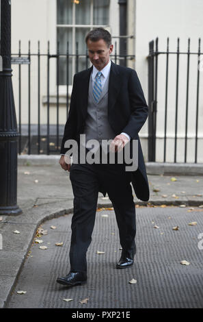 Außenminister macht sich auf den Weg, um an der Horse Guards Parade, London, für die zeremonielle Willkommen für König und Königin Maxima Willem-Alexander der Niederlande Staatsbesuch in Großbritannien. Stockfoto