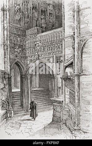 Die chantry von Henry V und der Eingang zur Kapelle von Henry VII, Westminster Abbey, Westminster, London, England. Von London Bilder, veröffentlicht 1890. Stockfoto