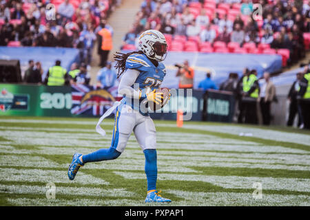 21. Oktober 2018 LONDON, GER - NFL: Okt 21 Internationale Serie - Titans an Ladegeräte - Los Angeles Ladegeräte Sicherheit Jahleel Hinzufügenæ (37) Kredit Glamourstock Stockfoto