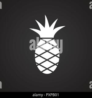 Ananas auf schwarzem Hintergrund Stock Vektor