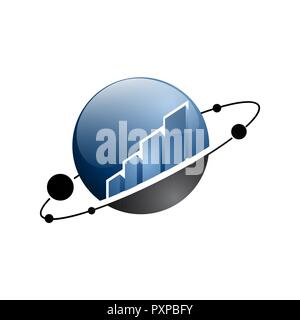 Abstrakte house globe Logo Vorlage. Line Immobilien planet unterzeichnen. Universal global Realty Vektor icon Stock Vektor