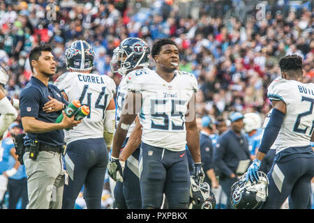 21. Oktober 2018 LONDON, GER - NFL: Okt 21 Internationale Serie - Titans an Ladegeräte Tennessee Titans Linebacker Jayon Braun (55)-Credit-Glamourstock Stockfoto