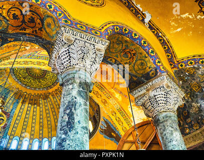 Detail der Südlichen Galerie des Kirchenschiffs der Hagia Sophia. Istanbul, Türkei. Stockfoto