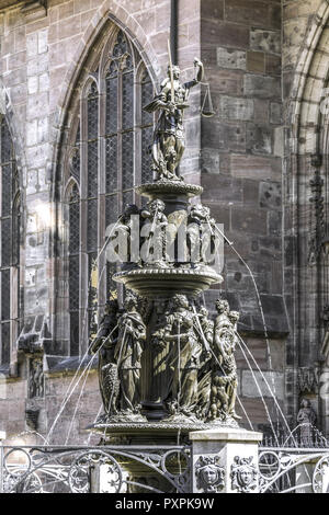 Tugenden tugendbrunnen Brunnen, der späten Renaissance, von Benedikt Lobkowitz-garten, von 1584 bis 1589, Altstadt, Nürnberg, Mittelfranken, Franken, Bavar Stockfoto