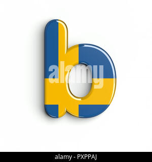 Schweden Flagge Buchstabe B - Senken - Fall 3 d schwedische Schrift auf weißem Hintergrund. Dieses Alphabet ist perfekt für kreative Illustrationen verwandten, aber nicht li Stockfoto