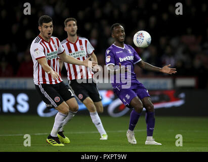 Stoke City Saido Berahino rues eine verpasste Chance, während der Himmel Wette Meisterschaft Gleiches an Bramall Lane, Sheffield. Stockfoto