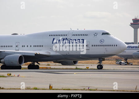 Boeing 747-400 Frankfurt Flughafen (FRA) am Flughafen Frankfurt am Main (FRA), 23.09.2018 Stockfoto