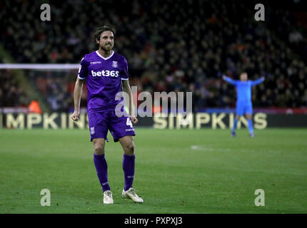 Stoke City Joe Allen feiert ersten Ziel seiner Seite des Spiels zählen während der Himmel Wette Meisterschaft Gleiches an Bramall Lane, Sheffield. Stockfoto