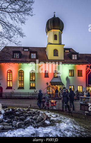 Weihnachtsmarkt auf Gut Dietlhofen, Peter Maffay Stiftung, Bayern, Deutschland Stockfoto