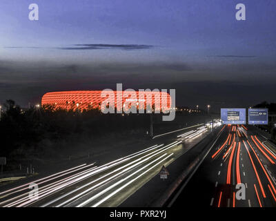 Berühmte Fußballstadion Allianz Arena in München, Bayern, Deutschland, Europa Stockfoto