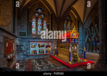 Grab des Heiligen Thomas de Cantilupe in Hereford Cathedral, Herefordshire, England, Vereinigtes Königreich, Europa Stockfoto