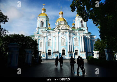 St. Nikolaus Marine Kathedrale ist einer der wichtigsten barocken Orthodoxe Kathedrale in St. Petersburg. Sankt Petersburg, nordwestlich, Russland. Stockfoto