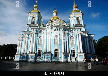 St. Nikolaus Marine Kathedrale ist einer der wichtigsten barocken Orthodoxe Kathedrale in St. Petersburg. Sankt Petersburg, nordwestlich, Russland. Stockfoto