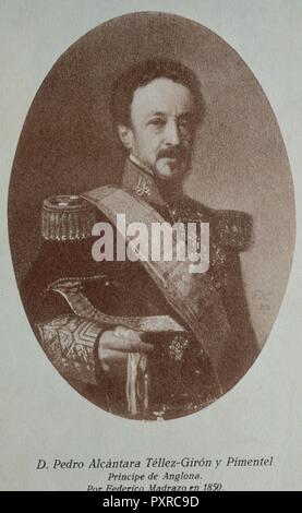 RETRATO DE DON PEDRO ALCANTARA TELLEZ - GIRON Y PIMENTEL - PRINCIPE DE ANGLONA - 1850 - LITOGRAFIA. Thema: MADRAZO, FEDERICO DE. Lage: MUSEO ROMANTICO - GRABADO. MADRID. Spanien. Stockfoto