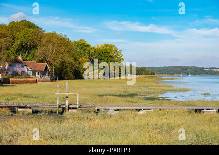 Ebbe an Stift Mühle in Suffolk. Stockfoto