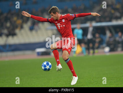 Athen, Griechenland. 23 Okt, 2018. Fussball: Champions League, AEK Athen - FC Bayern München, Gruppenphase, Gruppe E Spieltag 3. Thomas Müller vom FC Bayern München. Credit: Angelos Tzortzinis/dpa/Alamy leben Nachrichten Stockfoto