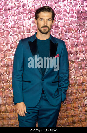 London, Großbritannien. 23. Oktober, 2018. Gwilym Lee besucht die Weltpremiere von 'Bohemian Rhapsody' an SSE Arena Wembley am 23. Oktober 2018 in London, England Credit: Gary Mitchell, GMP-Media/Alamy leben Nachrichten Stockfoto